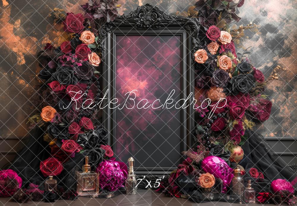 Kate Floral Frame Perfume Bottles Fine Art Backdrop Designed by Mini MakeBelieve - Kate Backdrop AU