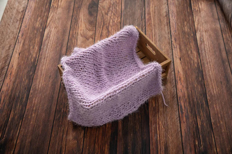 Kate Lilac Purple Wool Handcraft 50X50cm Newborn Baby Blanket for Photography - Kate Backdrop AU