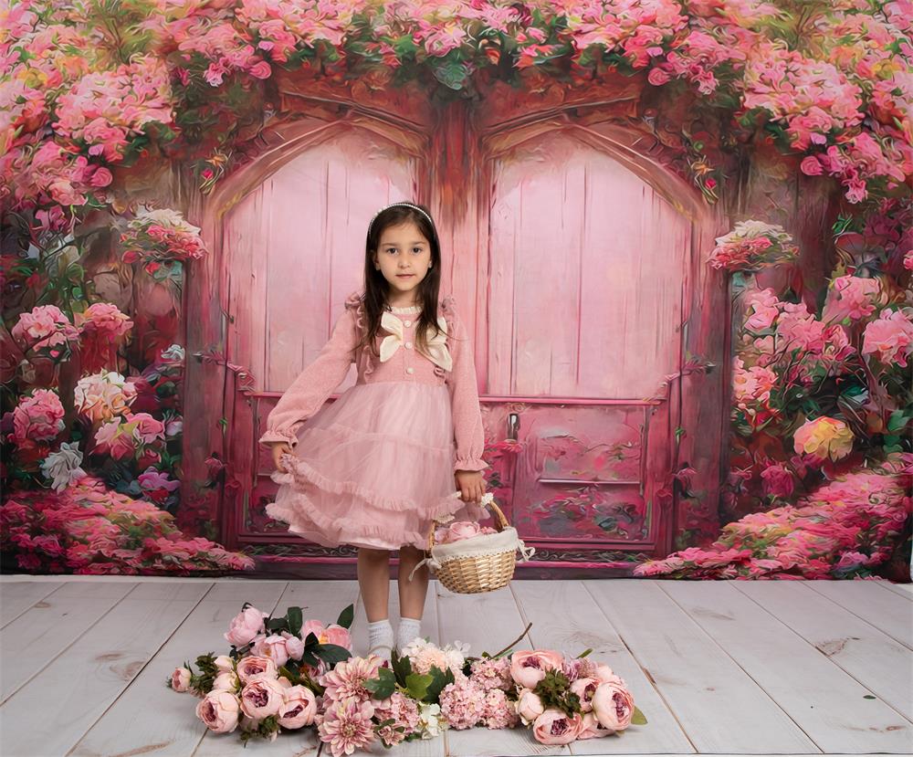 Kate Floral Mystery Garden Backdrop Door for Photography