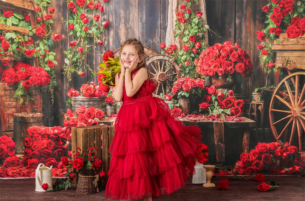 Kate Valentine's Day Red Rose Backdrop Designed by Emetselch - Kate Backdrop AU