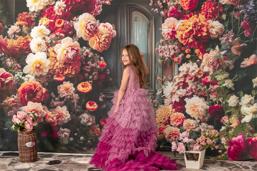 Kate Spring Fine Art Warm Floral Arch Wall Backdrop Designed by Chain Photography - Kate Backdrop AU