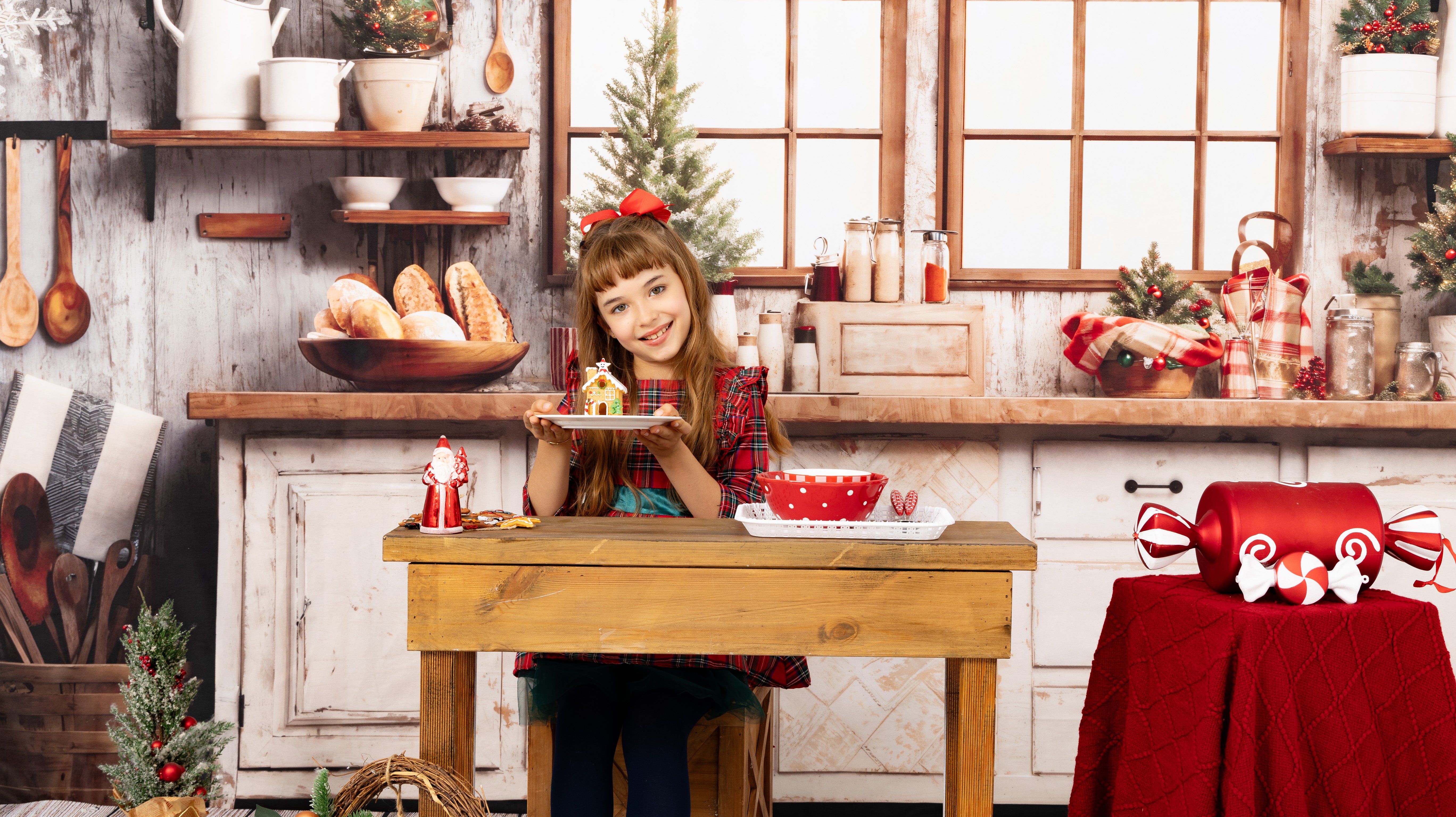 Kate White Christmas Kitchen Backdrop Designed by Emetselch - Kate Backdrop AU