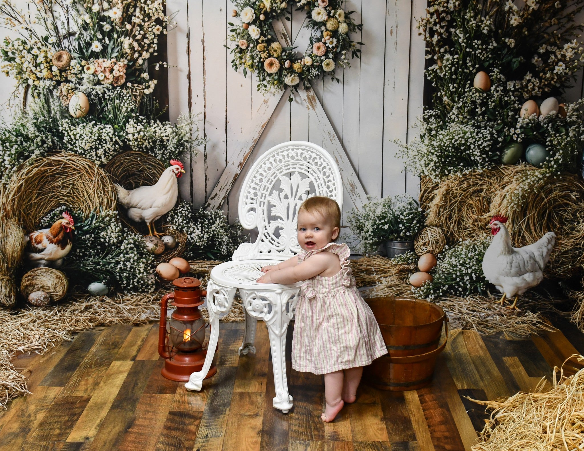 Kate Easter Farmhouse Spring Floral Backdrop Designed by Emetselch