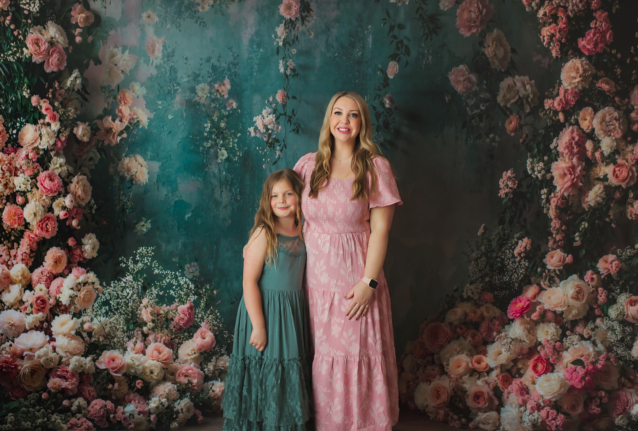 Kate Spring Floral Green Vintage Wall Backdrop Designed by Emetselch - Kate Backdrop AU