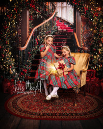 Kate Christmas Tree Arch Vintage Stairs Backdrop Designed by Emetselch