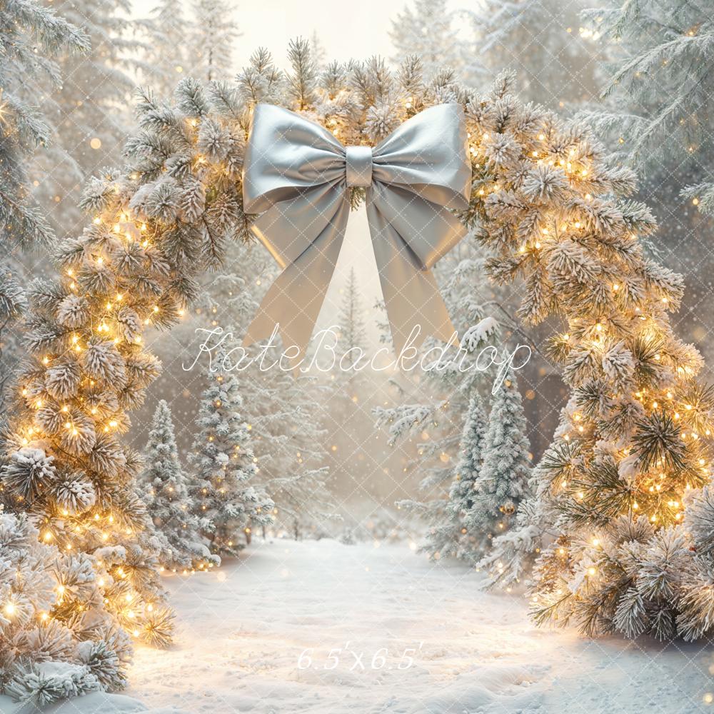 Kate Christmas Snowy Arch Pine Trees Backdrop Designed by Emetselch - Kate Backdrop AU
