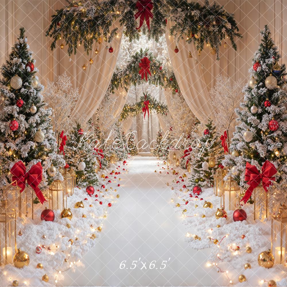 Kate Christmas Snowy Trees Decor Backdrop Designed by Emetselch - Kate Backdrop AU