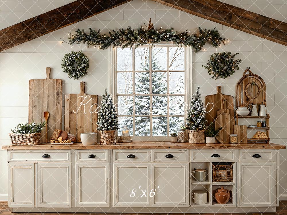 Kate Christmas Kitchen Fleece Backdrop Designed by Emetselch
