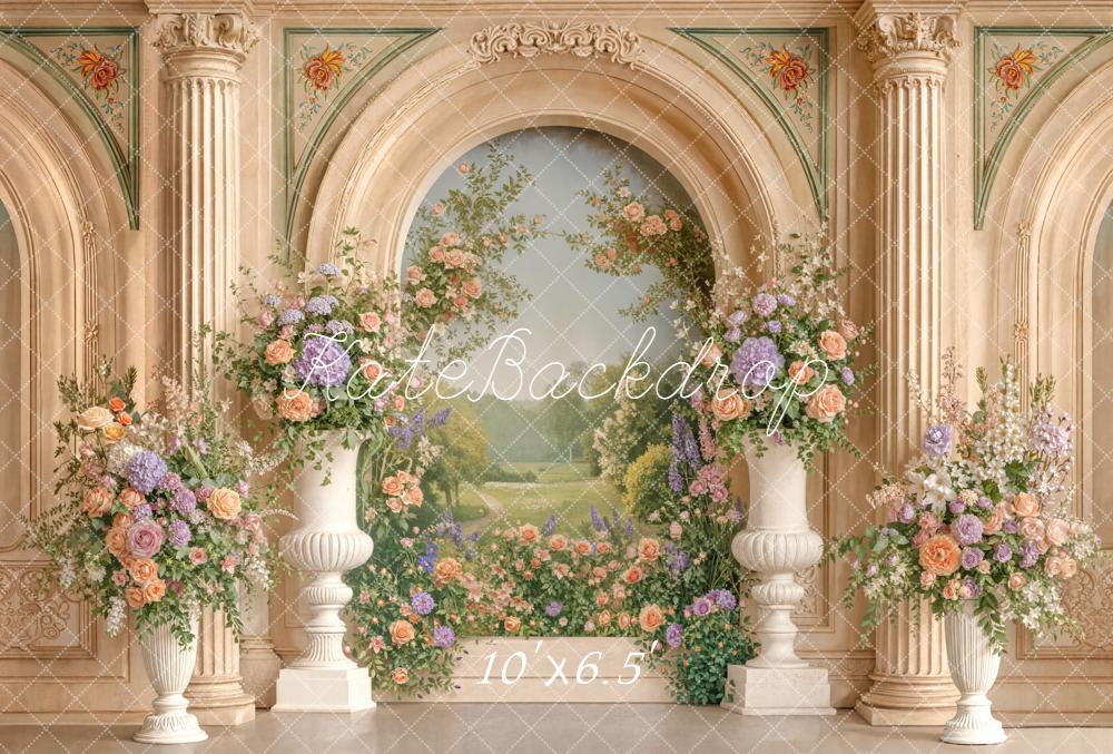 Kate Flower Arch Classical Columns Backdrop Designed by Emetselch