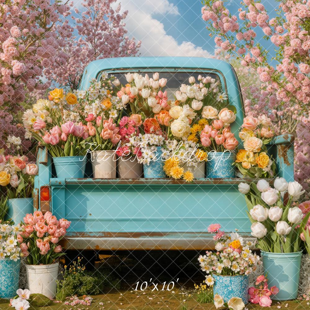 Kate Truck Flower Blossoms Backdrop Designed by Chain