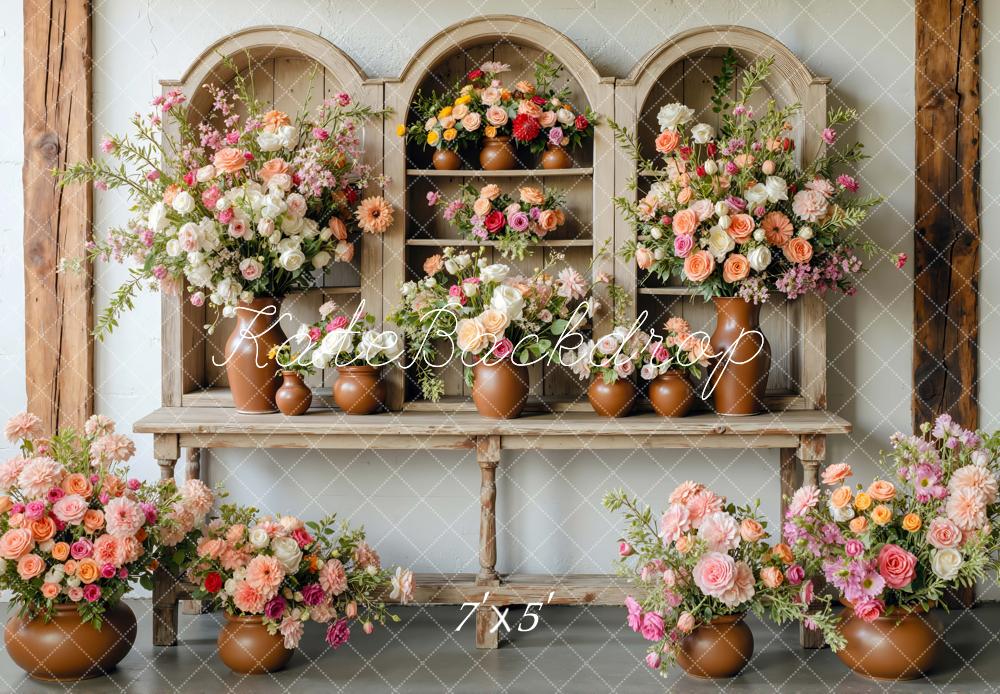 Kate Flower Cabinet Spring Backdrop Designed by Mini MakeBelieve