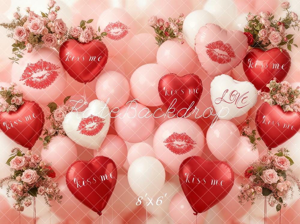 Kate Valentines Heart Balloons Lip Backdrop Designed by Emetselch