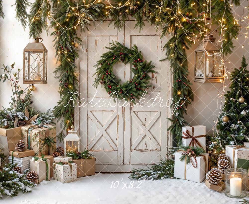 Kate Christmas Wreath Door Backdrop Designed by Emetselch - Kate Backdrop AU