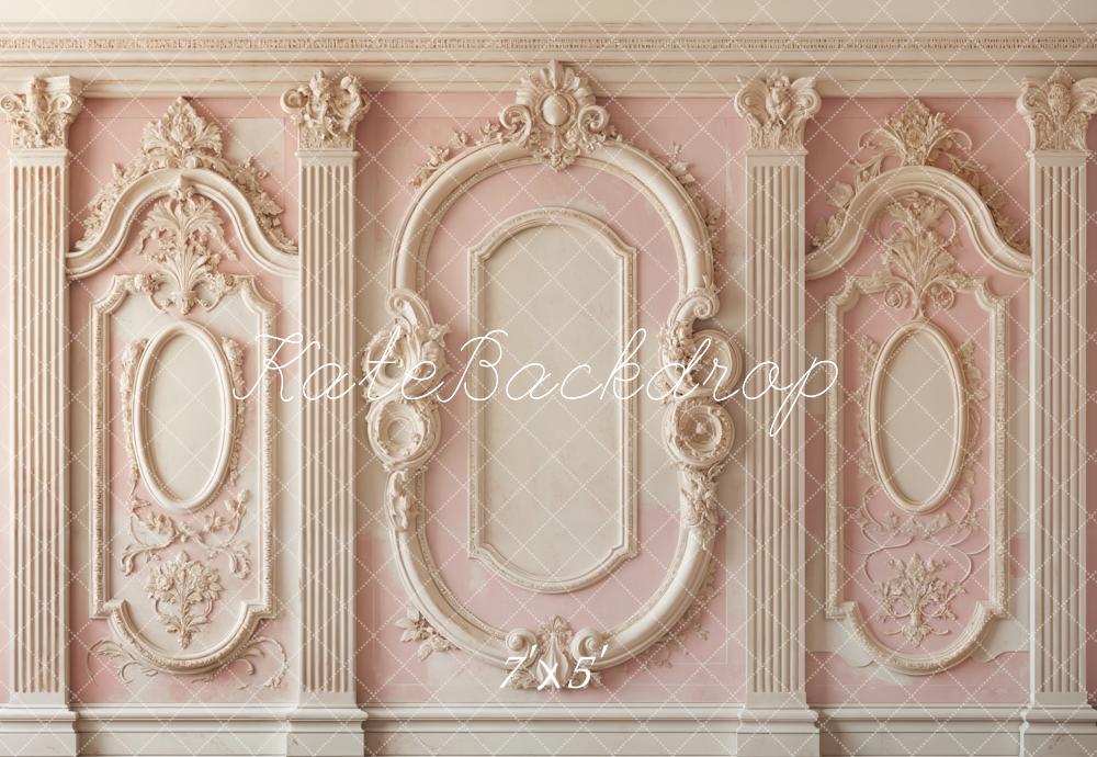 Kate Pink Vintage Wall Ornate Backdrop Designed by Emetselch - Kate Backdrop AU