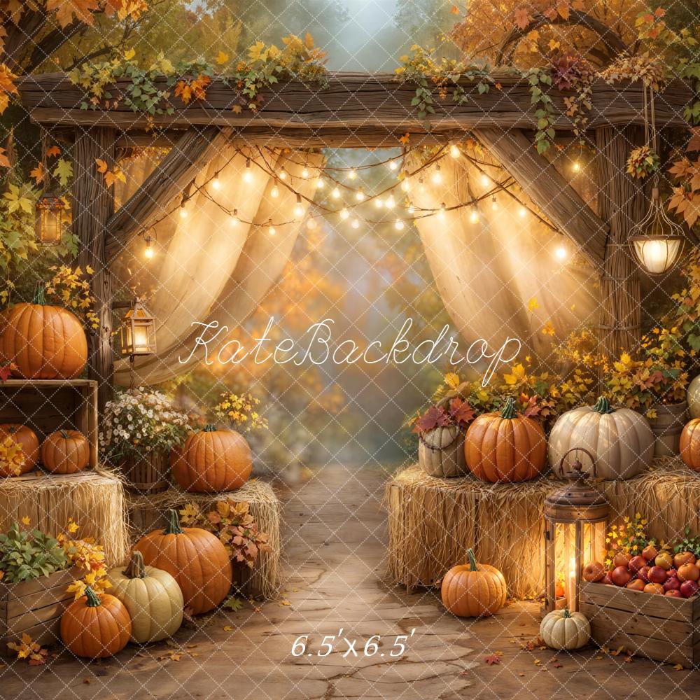 Kate Autumn Pumpkins Hay Backdrop Designed by GQ - Kate Backdrop AU