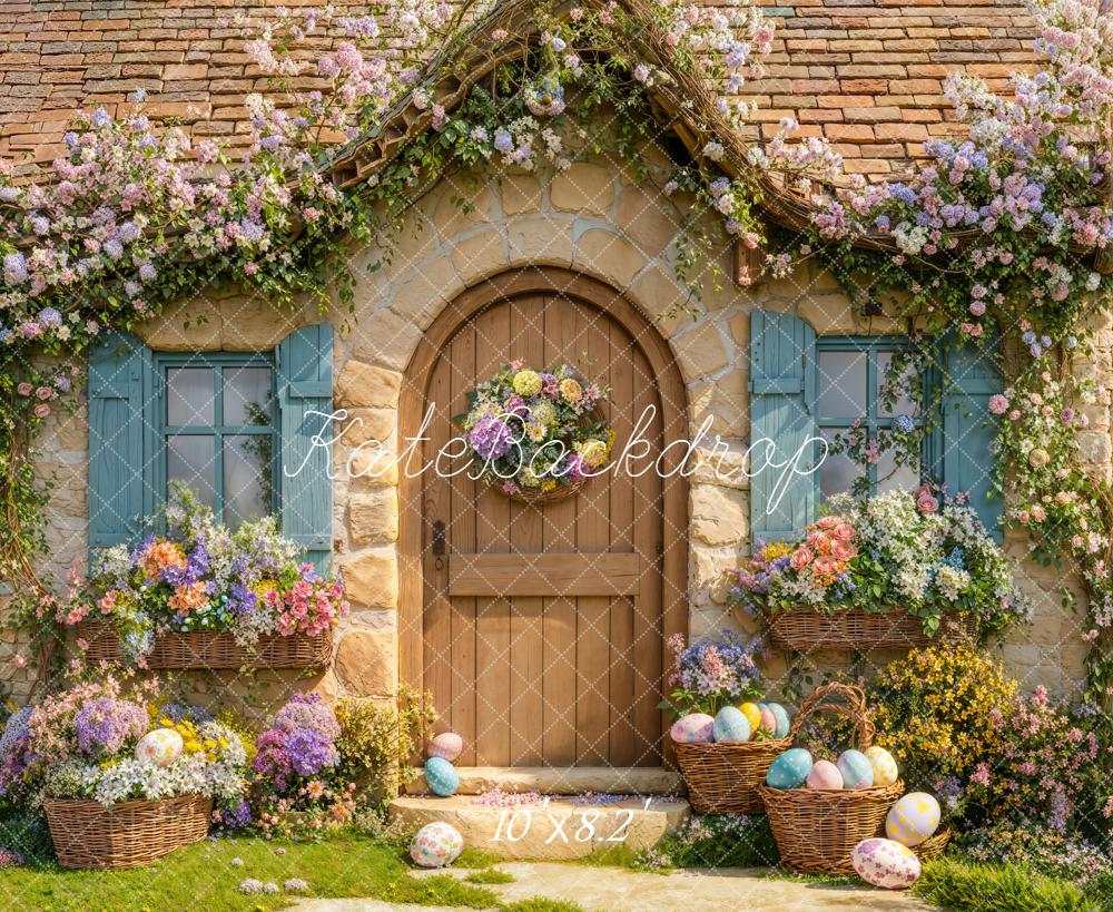 Lightning Deal Kate Easter Eggs Cottage Flowers Baskets Backdrop Designed by Emetselch