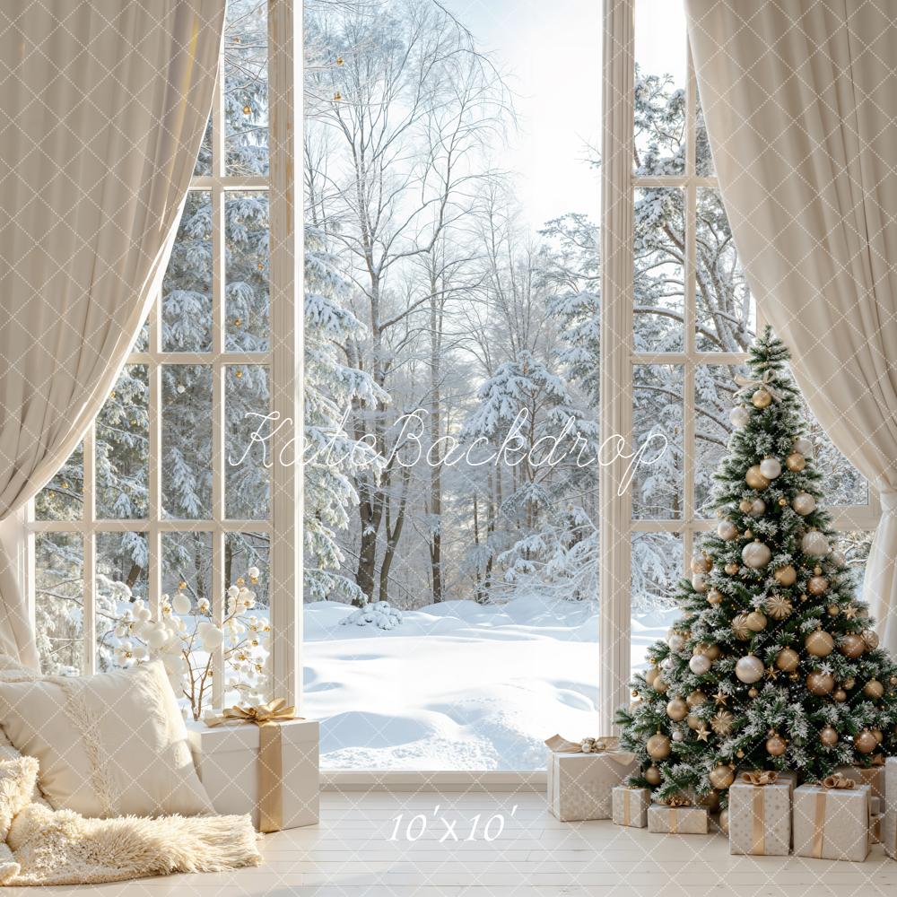 Kate Christmas Tree Snow Backdrop Designed by Emetselch - Kate Backdrop AU