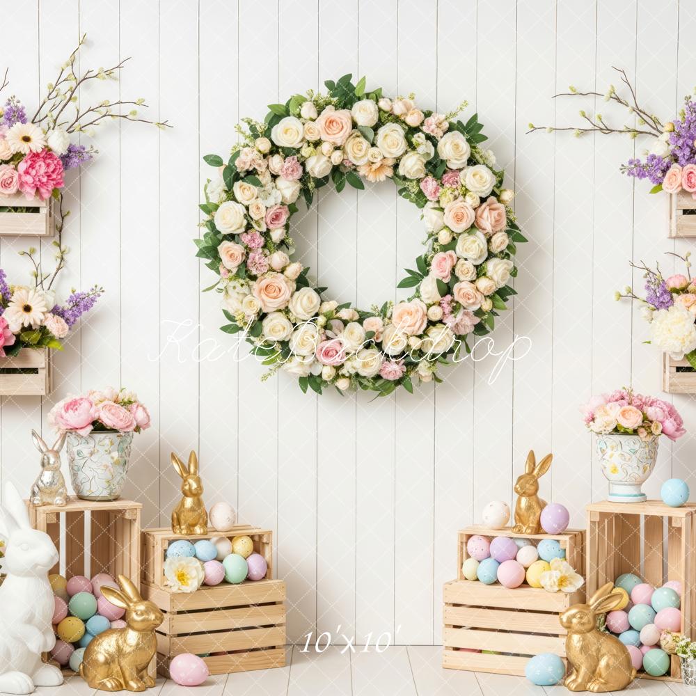 Kate Easter Bunny Wood Crates Eggs Backdrop Designed by Patty Roberts