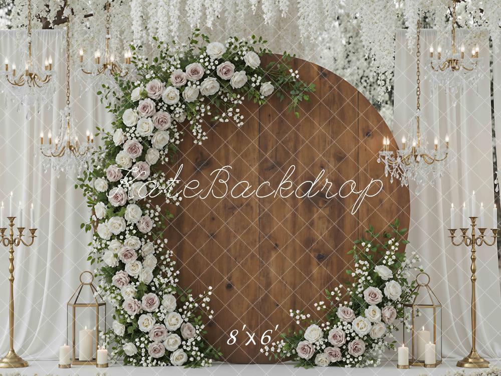 Kate Wedding Flower Wooden Circle Backdrop Designed by Mini MakeBelieve