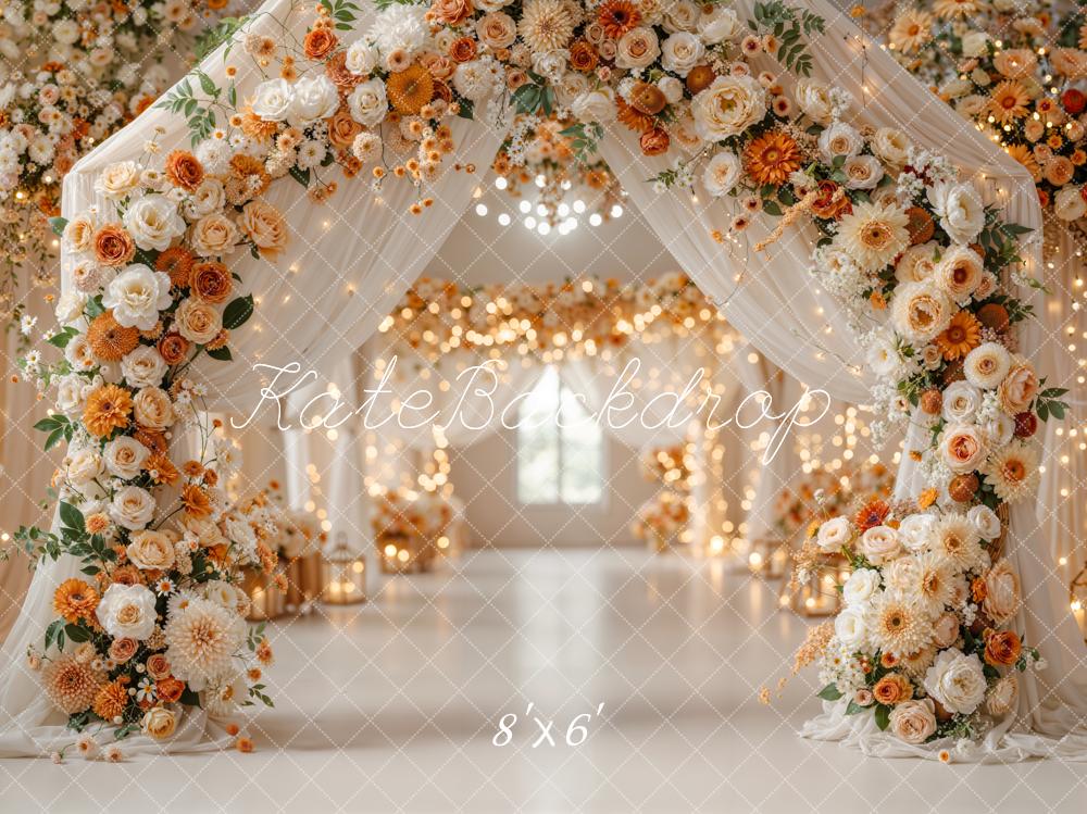 Kate Flower Arch Lights Fleece Backdrop Designed by Emetselch