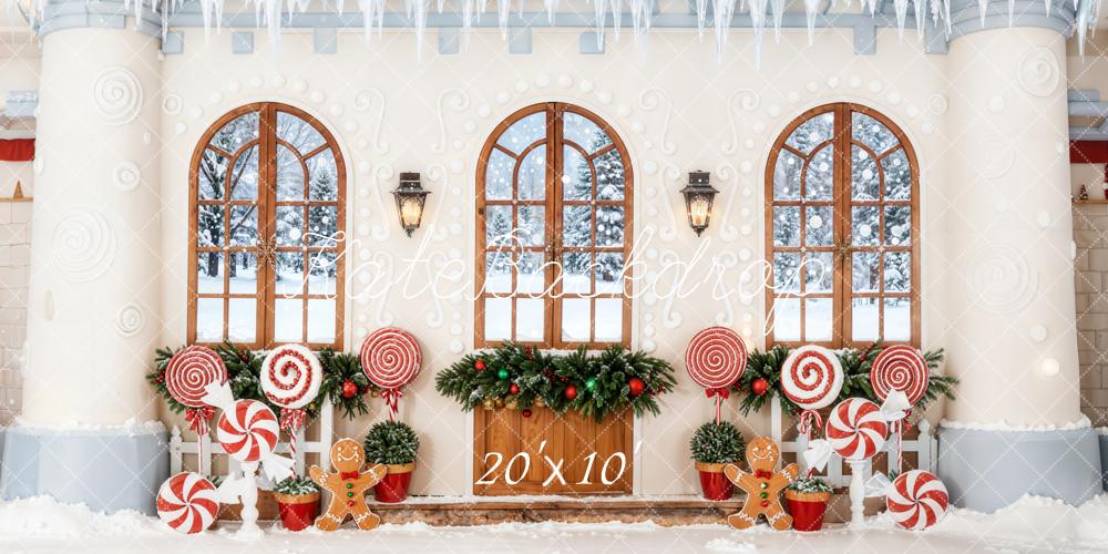 Kate Christmas Gingerbread Lollipops Candy House Backdrop Designed by Chain