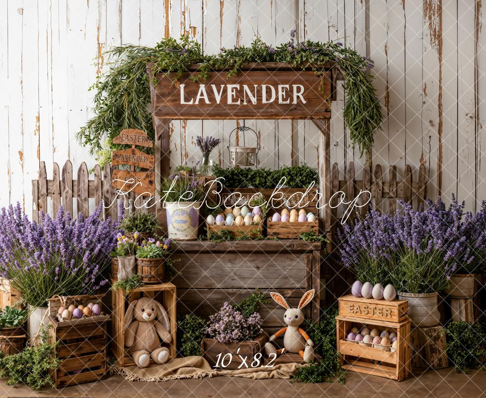 Kate Easter Lavender Stand Eggs Backdrop Designed by Emetselch