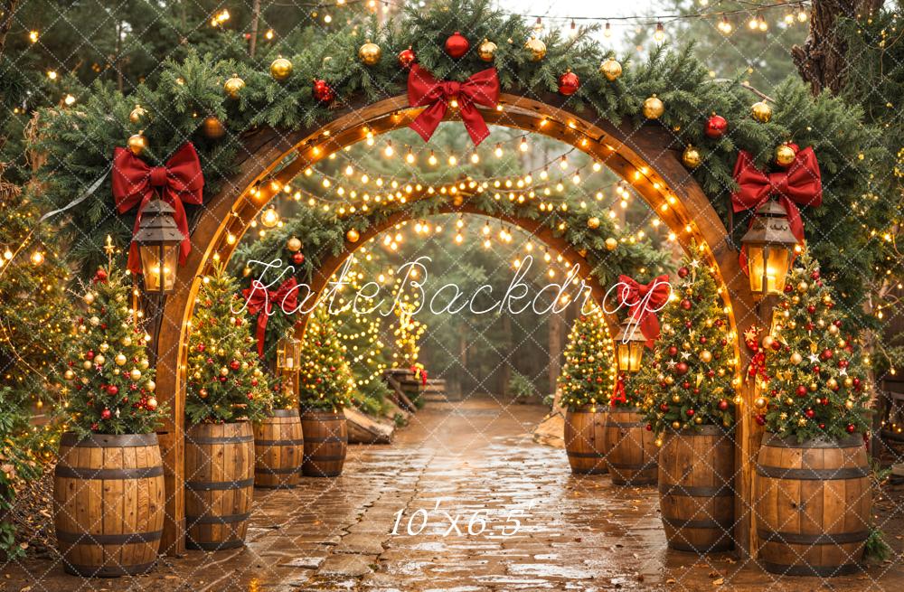 Kate Christmas Arch Lights Backdrop Designed by Emetselch - Kate Backdrop AU