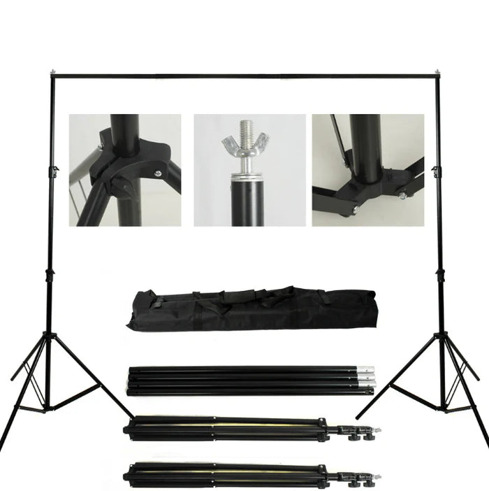 Kate Light-duty 6.5x6.5ft-10x10ft Black Aluminum Backdrop Stand (3cm Thick)