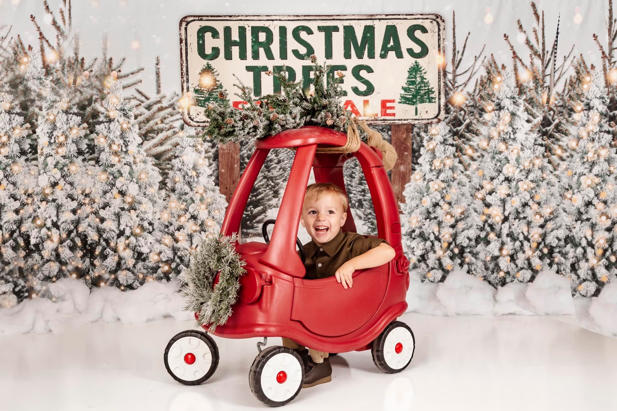 Kate Christmas Tree Winter Backdrop Snow for Photography - Kate Backdrop AU