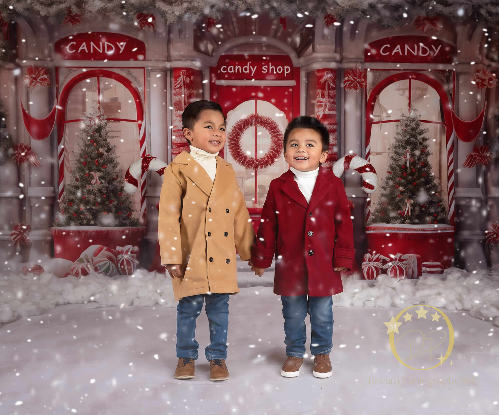 Kate Christmas Red Candy Shop Backdrop Designed by Chain Photography - Kate Backdrop AU
