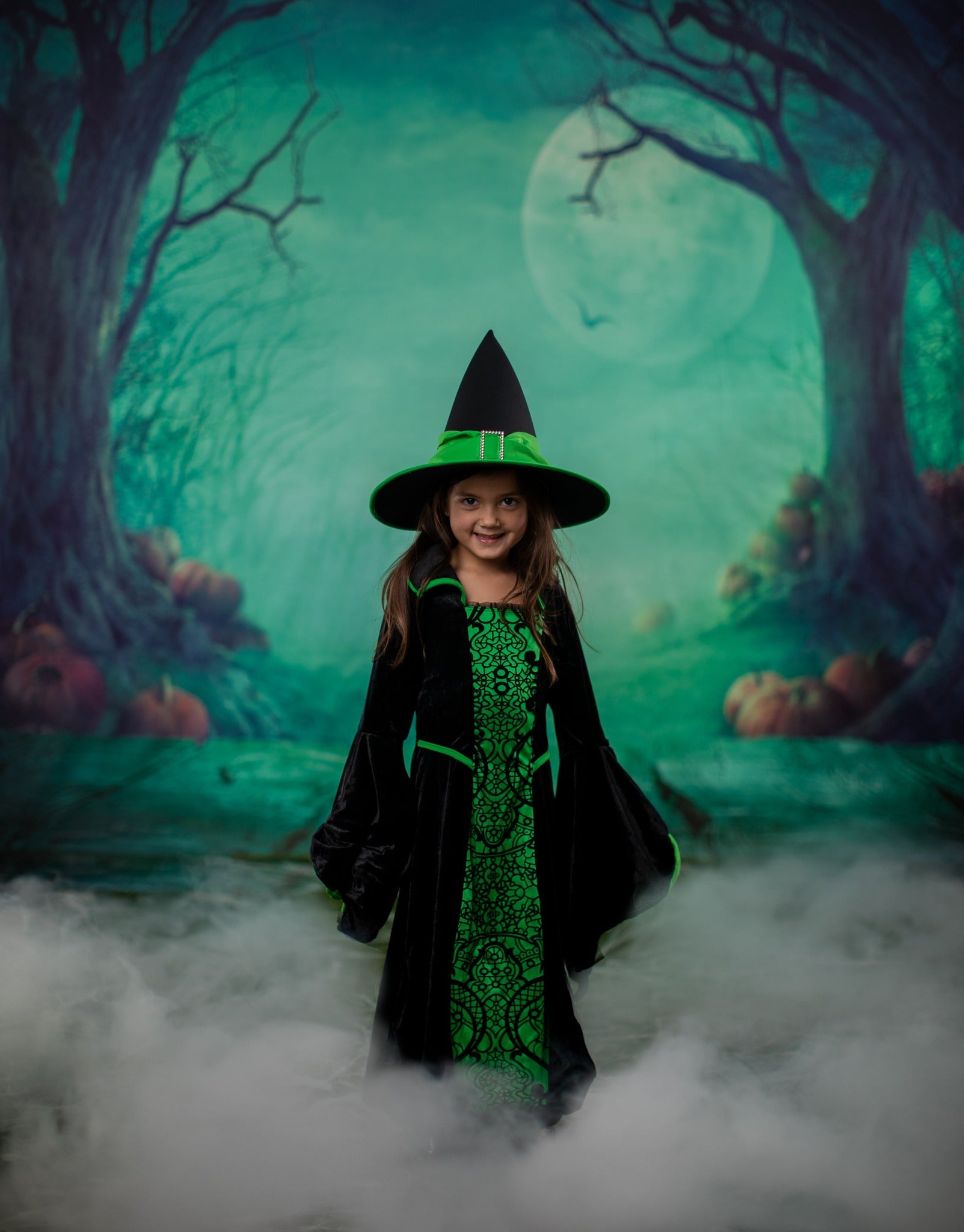 Kate Photography Fantastic Halloween Backdrops Forest Night Moon