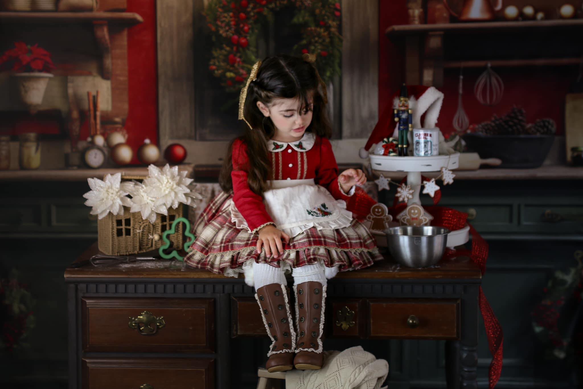 Kate Christmas Kitchen Backdrop Designed by Mandy Ringe Photography - Kate Backdrop AU