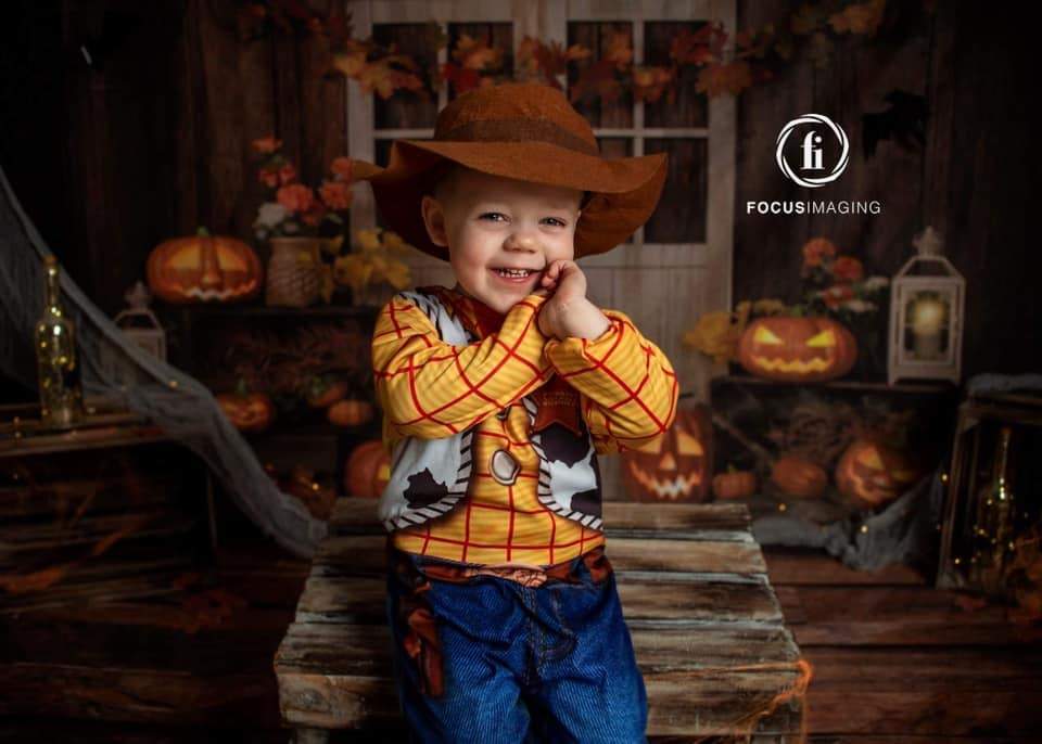 Kate Autumn/Thanksgiving Pumpkins Lights Backdrop Designed by Jia Chan Photography