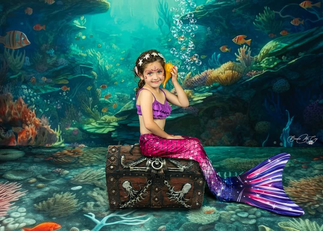 Kate Rich Underwater World Backdrop+Ocean Reef Floor Designed by Mandy Ringe Photography - Kate Backdrop AU