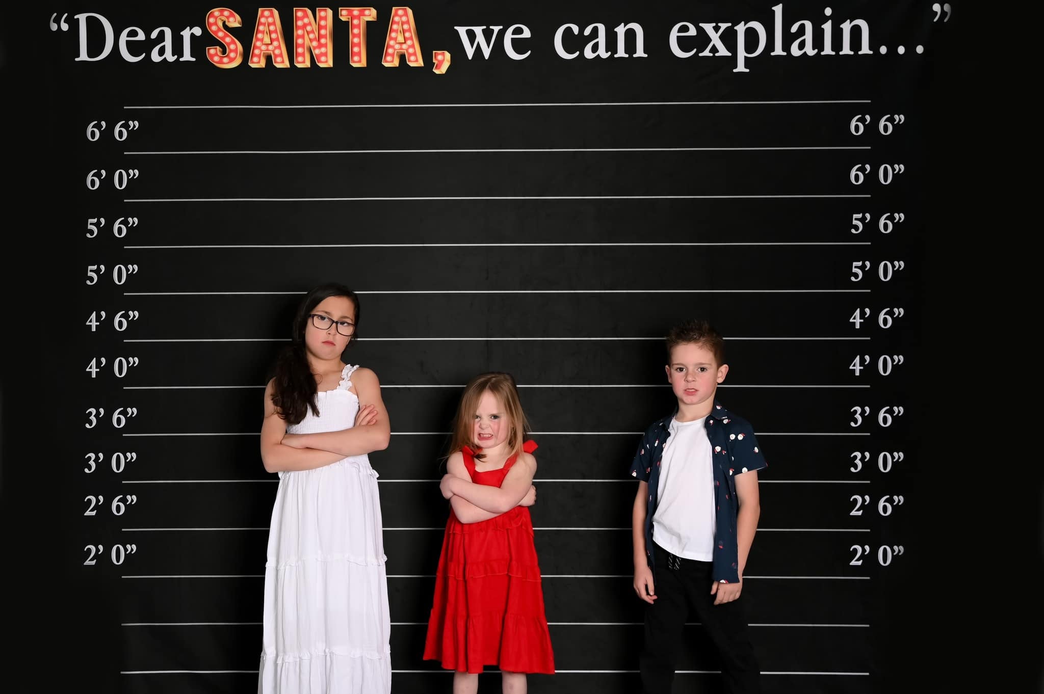 Kate Dear Santa Word Backdrop Black Christmas for Photography - Kate Backdrop AU