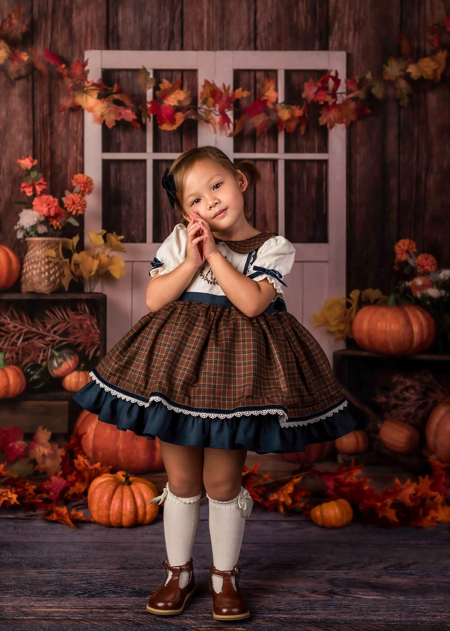 Kate Autumn/Thanksgiving Pumpkins with Lights Backdrop Designed by Jia Chan Photography - Kate Backdrop AU