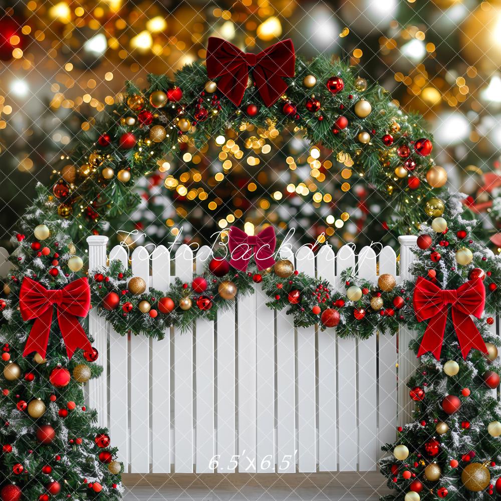 Kate Christmas Garland Arch Bokeh Backdrop Designed by Mini MakeBelieve - Kate Backdrop AU