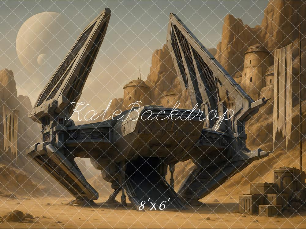 Kate Sci Fi Spaceship Rocky Settlement Backdrop Designed by Mini MakeBelieve - Kate Backdrop AU