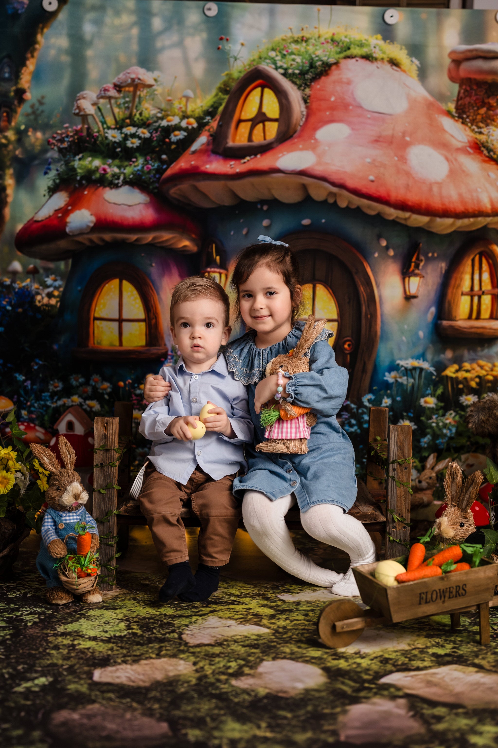 Kate Easter Fairy Mushroom House Forest Backdrop Designed by Emetselch - Kate Backdrop AU