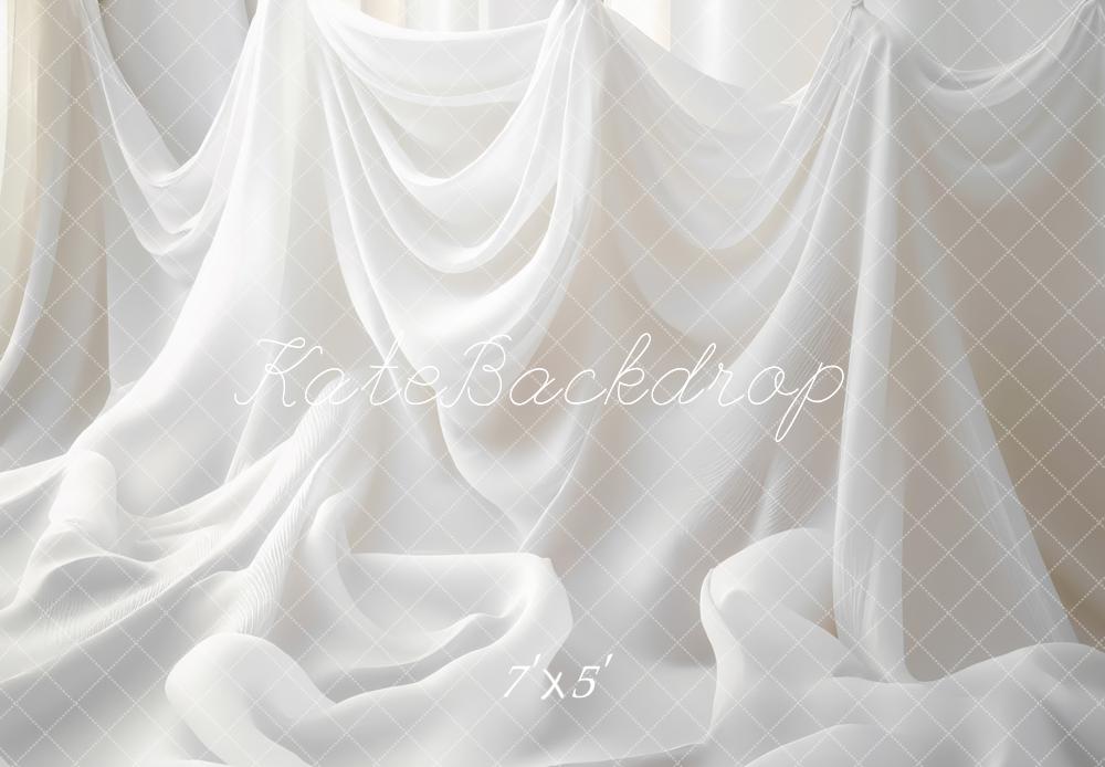 Kate White Draped Fabric Layers Backdrop Designed by Mini MakeBelieve