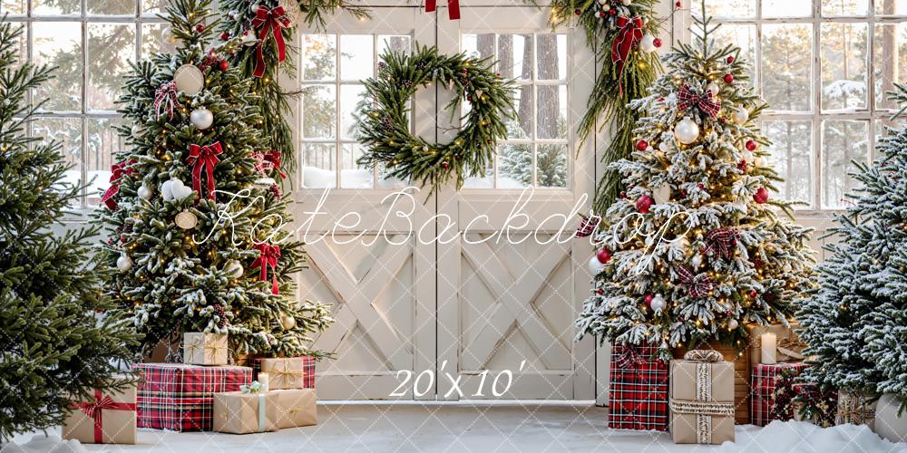 Kate Christmas Tree Arch Presents Snowy Backdrop Designed by Emetselch