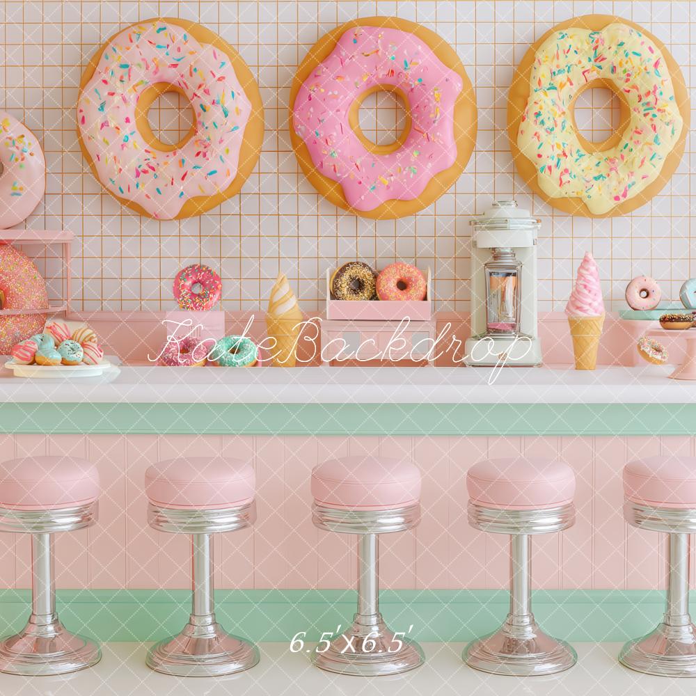 Kate Donut Shop Counter Pink Backdrop Designed by Patty Roberts - Kate Backdrop AU