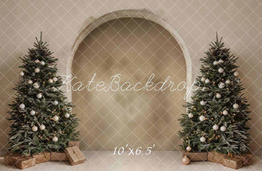 LONSALE Kate Christmas Trees Archway Fleece Backdrop Designed by Emetselch