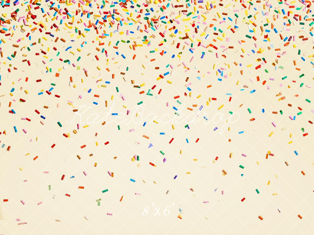Kate Colourful Confetti Cream Backdrop Designed by Chain