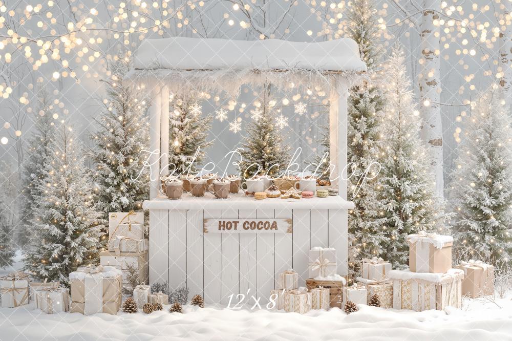 Kate Winter Hot Cocoa Stand Bokeh Backdrop Designed by Emetselch