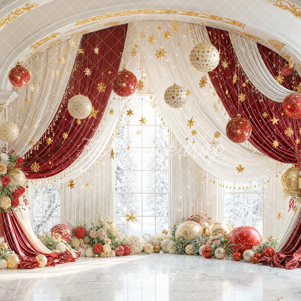 Kate Christmas Curtains Baubles Arch Backdrop Designed by Emetselch
