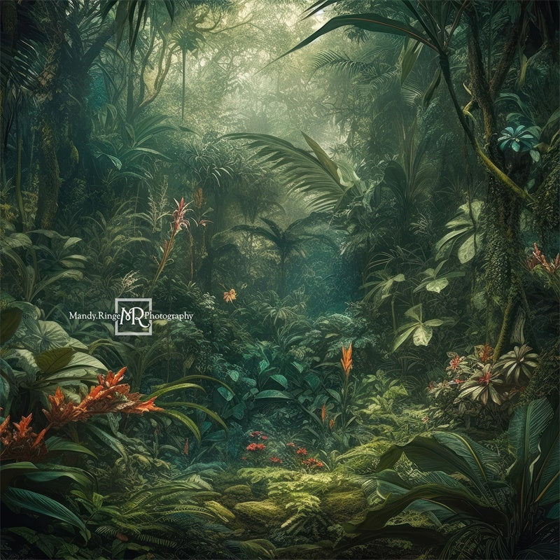 Kate Jungle Dense Foliage Tropical Backdrop Designed by Mandy Ringe - Kate Backdrop AU