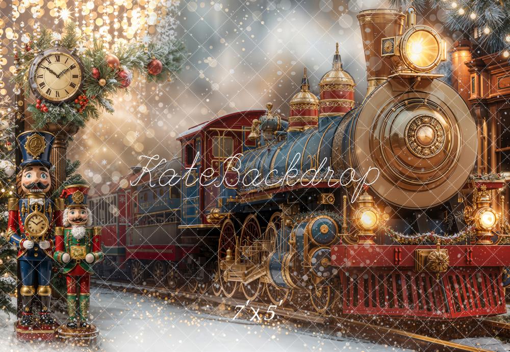 Kate Train Nutcracker Christmas Tree Clock Backdrop Designed by Emetselch