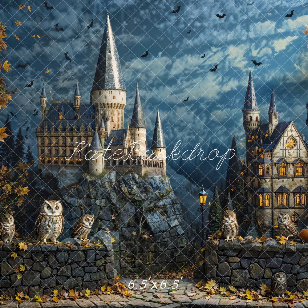 Kate Castle Owls Bats Autumn Backdrop Designed by Chain