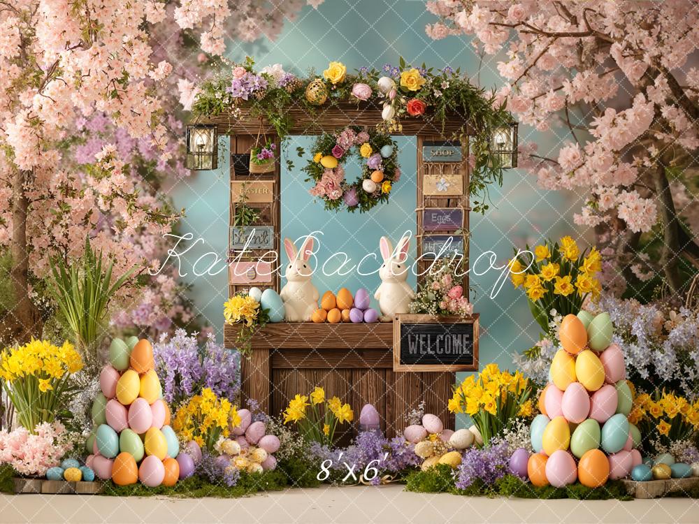 Kate Easter Bunny Egg Stand Fleece Backdrop Designed by Chain